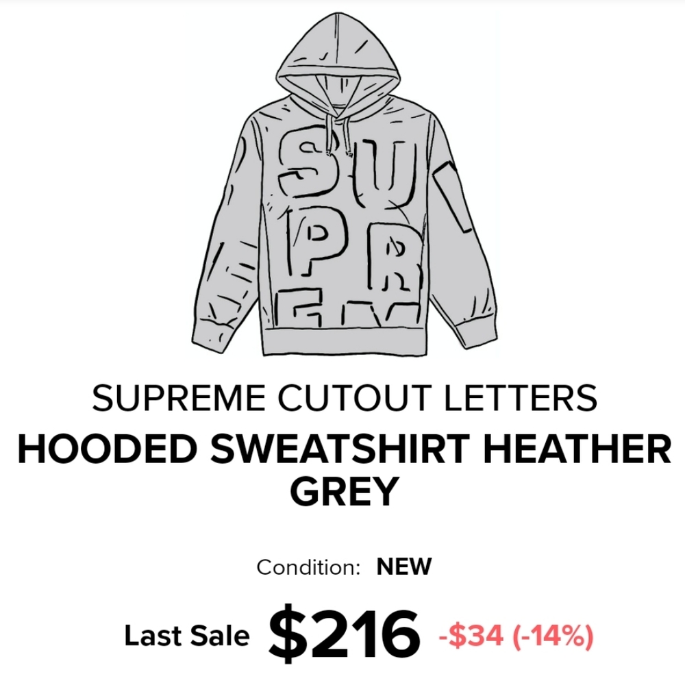 Supreme cut out letters hooded sweatshirt